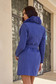 Palton din lana albastru cambrat cu guler detasabil din blana ecologica - SunShine 2 - StarShinerS.ro