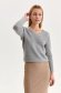 Grey sweater knitted loose fit with v-neckline 1 - StarShinerS.com