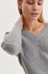 Grey sweater knitted loose fit with v-neckline 5 - StarShinerS.com
