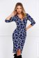 Dark blue wrap around dress midi pencil crepe - StarShinerS 6 - StarShinerS.com