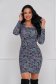 Rochie din stofa elastica scurta tip creion cu imprimeu digital - StarShinerS 1 - StarShinerS.ro