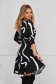 Rochie din crep texturat scurta in clos cu imprimeu abstract - StarShinerS 2 - StarShinerS.ro