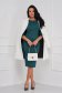 Green dress knitted midi pencil with rounded cleavage - StarShinerS 4 - StarShinerS.com