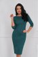 Green dress knitted midi pencil with rounded cleavage - StarShinerS 2 - StarShinerS.com