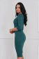 Green dress knitted midi pencil with rounded cleavage - StarShinerS 3 - StarShinerS.com