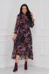 Rochie din voal midi in clos cu elastic in talie si imprimeu floral unic - StarShinerS 1 - StarShinerS.ro