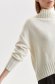 Ivory sweater knitted from fluffy fabric loose fit high collar 5 - StarShinerS.com