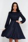 Dark blue dress georgette midi cloche with elastic waist with glitter details - StarShinerS 1 - StarShinerS.com