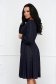 Rochie din georgette bleumarin midi in clos cu elastic in talie cu aplicatii cu sclipici - StarShinerS 2 - StarShinerS.ro
