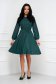 Rochie din georgette verde-inchis midi in clos cu elastic in talie cu aplicatii cu sclipici - StarShinerS 5 - StarShinerS.ro