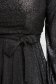 Rochie din georgette neagra midi in clos cu elastic in talie cu aplicatii cu sclipici - StarShinerS 6 - StarShinerS.ro