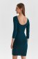 Dirty green dress short cut pencil from velour with glitter details 3 - StarShinerS.com