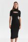 Black dress knitted midi pencil cut-out bust design 1 - StarShinerS.com