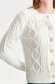 White cardigan knitted raised pattern with decorative buttons 5 - StarShinerS.com