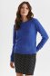 Blue sweater knitted loose fit from fluffy fabric with rounded cleavage 2 - StarShinerS.com