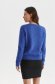 Blue sweater knitted loose fit from fluffy fabric with rounded cleavage 3 - StarShinerS.com