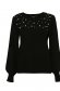 Black sweater knitted loose fit with pearls from soft fabric 5 - StarShinerS.com
