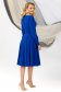 Blue dress midi cloche with v-neckline with decorative buttons slightly elastic fabric 3 - StarShinerS.com