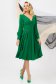 Green dress midi cloche with v-neckline with decorative buttons slightly elastic fabric 3 - StarShinerS.com