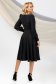 Black dress midi cloche with v-neckline with decorative buttons slightly elastic fabric 2 - StarShinerS.com
