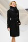 Black coat elastic cloth straight fur collar 4 - StarShinerS.com