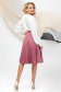 Powder pink skirt pleated crepe cloche high waisted 2 - StarShinerS.com