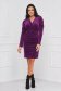 Purple dress velvet short cut pencil wrap over front high shoulders 3 - StarShinerS.com