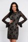 - StarShinerS black dress laced bareback pencil with bell sleeve 3 - StarShinerS.com