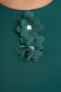 Rochie din stofa verde-inchis midi tip creion cu maneci din dantela si flori in relief - StarShinerS 6 - StarShinerS.ro