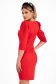 Red Short Pencil Dress made from Slightly Elastic Fabric with Puffy Shoulders - StarShinerS 2 - StarShinerS.com