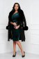 Rochie din catifea verde-inchis midi tip creion cu aplicatii cu sclipici - StarShinerS 5 - StarShinerS.ro