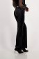 Velvet Black Long Flared High-Waisted Trousers with Elastic Waistband - StarShinerS 6 - StarShinerS.com