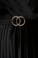 Black dress velvet pleated midi cloche with elastic waist wrap over front 6 - StarShinerS.com