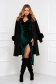 Rochie din catifea verde midi tip creion petrecuta cu franjuri decorativi - SunShine 4 - StarShinerS.ro