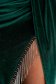 Green dress velvet midi pencil fringes wrap over skirt 5 - StarShinerS.com
