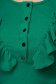 Bluza dama din bumbac reiat verde mulata accesorizata cu nasturi si volanase - SunShine 5 - StarShinerS.ro