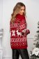 Pulover din tricot rosu cu croi larg si imprimeu festiv - SunShine 2 - StarShinerS.ro