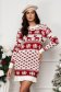 Short knitted dress with a straight cut and festive print - SunShine 1 - StarShinerS.com