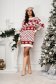 Short knitted dress with a straight cut and festive print - SunShine 5 - StarShinerS.com