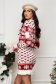 Rochie din tricot scurta cu un croi drept si imprimeu festiv - SunShine 2 - StarShinerS.ro