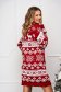 Red dress knitted short cut straight 2 - StarShinerS.com
