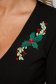 Rochie din crep neagra midi cu un croi mulat si broderie florala realizata in atelierele proprii- StarShinerS 5 - StarShinerS.ro