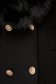 Palton din lana negru cambrat cu guler din blana ecologica - SunShine 6 - StarShinerS.ro