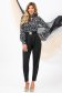 Pantaloni din stofa usor elastica negri conici cu talie inalta si pliuri in zona taliei - PrettyGirl 1 - StarShinerS.ro