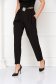 Black trousers slightly elastic fabric conical high waisted waist pleats 2 - StarShinerS.com
