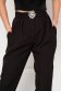 Black trousers slightly elastic fabric conical high waisted waist pleats 4 - StarShinerS.com