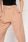 Beige trousers slightly elastic fabric conical high waisted waist pleats 6 - StarShinerS.com