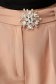 Pantaloni din stofa usor elastica bej conici cu talie inalta si pliuri in zona taliei - PrettyGirl 5 - StarShinerS.ro