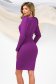 Purple dress crepe short cut pencil wrap over front high shoulders 2 - StarShinerS.com
