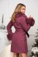 Purple coat wool tented fur collar detachable collar 3 - StarShinerS.com